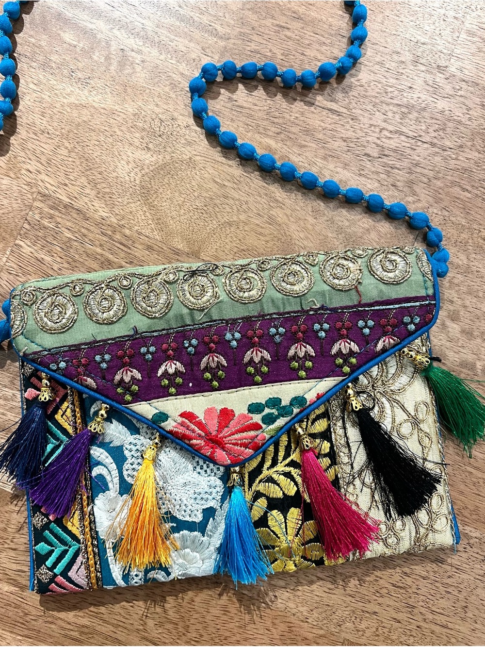 Bohemian Embroidered Crossbody Clutch Bag